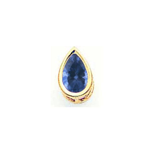 14k yellow gold 8x5mm pear sapphire bezel pendant xp324s