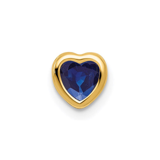 14k yellow gold 5mm heart sapphire bezel pendant xp326s