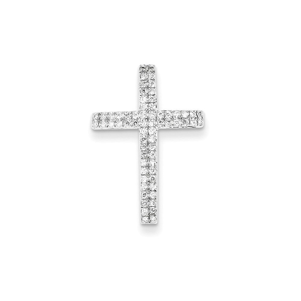 14k white gold real diamond cross pendant without chain xp3290aa