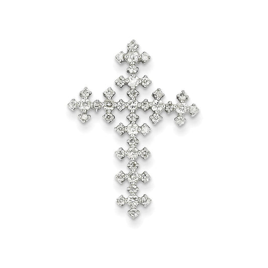 14k white gold real diamond celtic cross pendant xp3294aa
