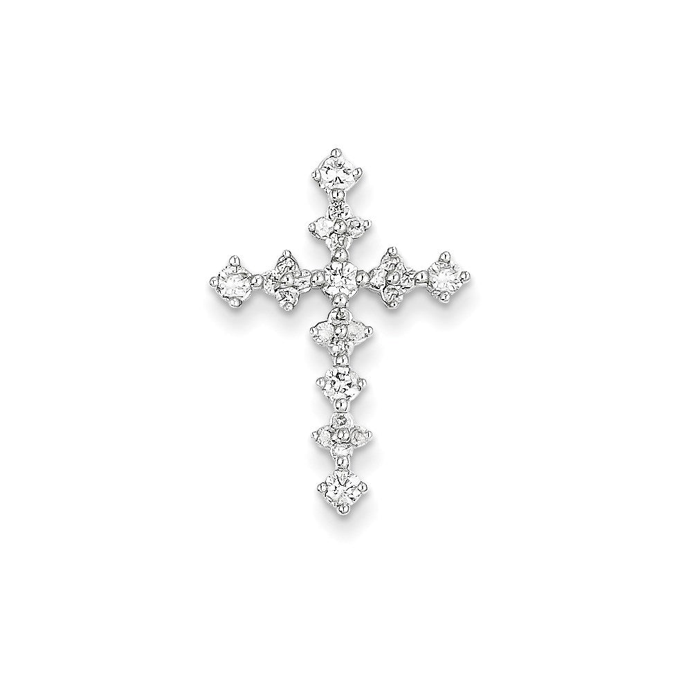 14k white gold real diamond passion cross pendant xp3295aa