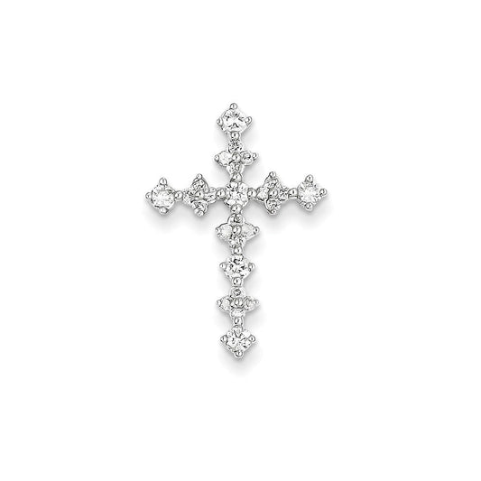 14k white gold real diamond passion cross pendant xp3295aa