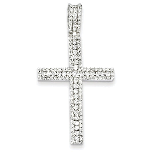 14k white gold real diamond latin cross pendant xp3297aa