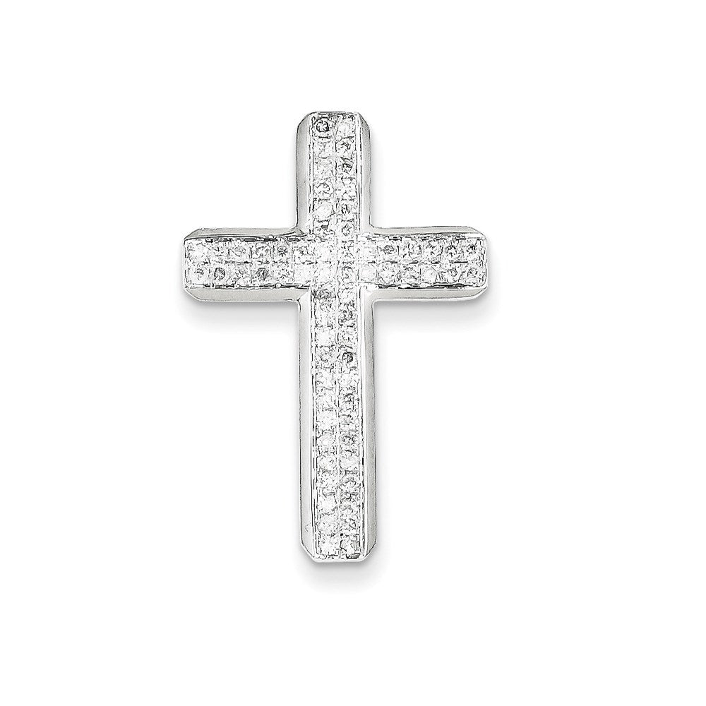 14k white gold real diamond latin cross pendant xp3300aa