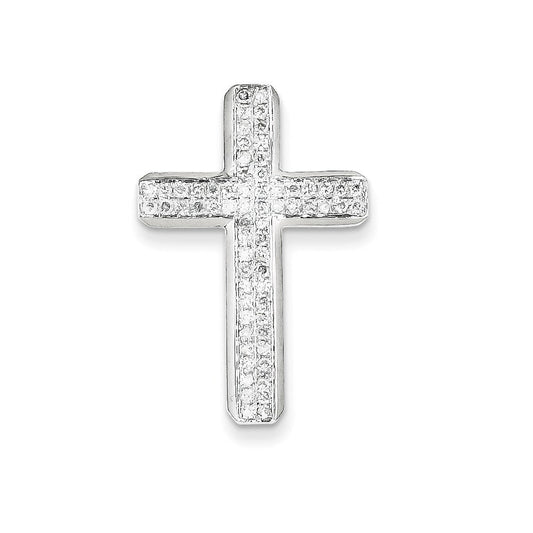 14k white gold real diamond latin cross pendant xp3300aa