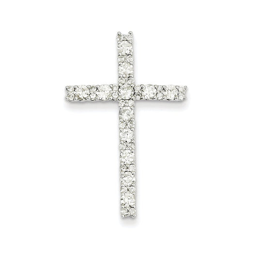 14k white gold real diamond latin cross pendant xp3315aa