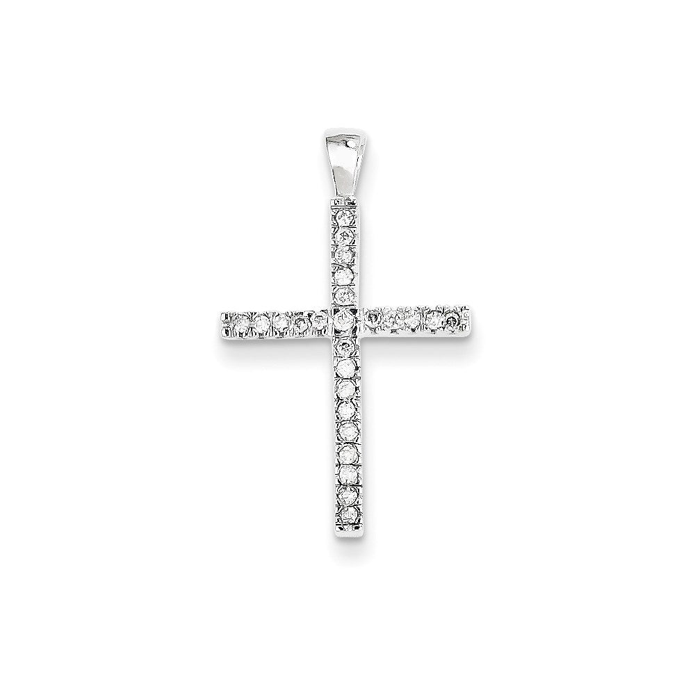 14k white gold cross pendant xp3319a