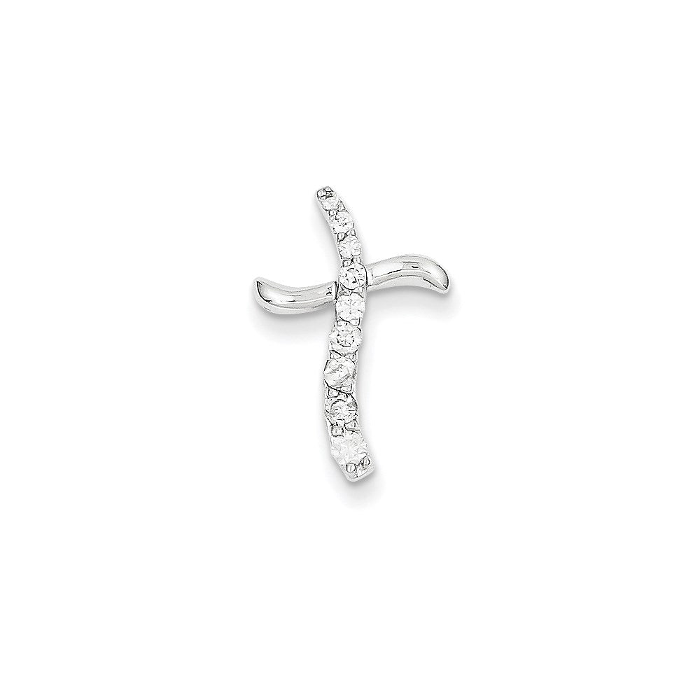 14k white gold real diamond cross pendant xp3330aa