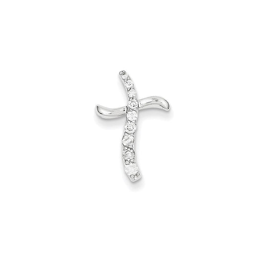 14k white gold real diamond cross pendant xp3330aa