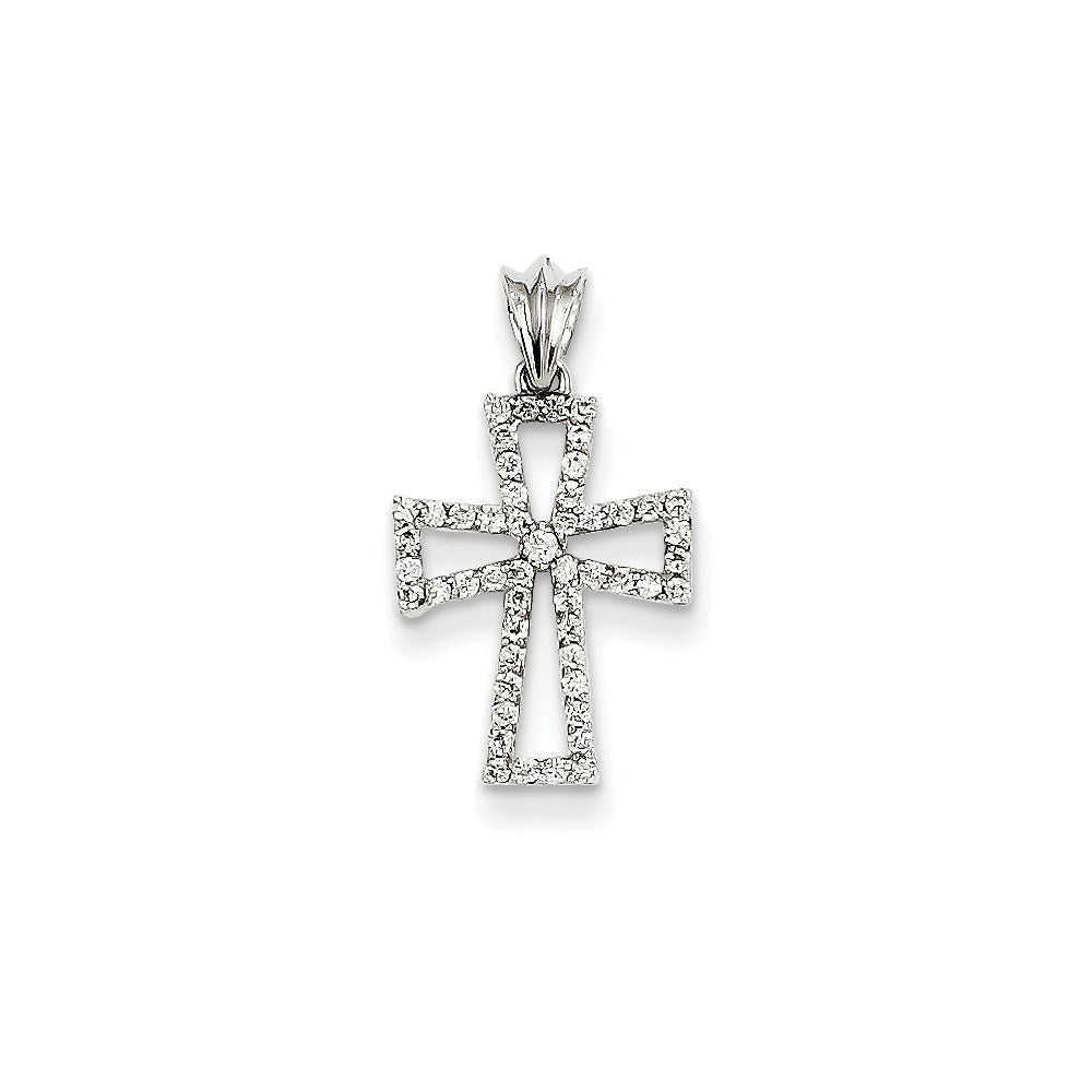 14k white gold real diamond cross pendant xp3342aa