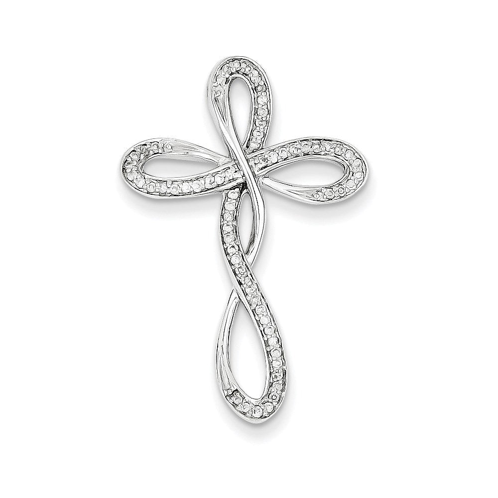 14k white gold real diamond cross pendant xp3370aa