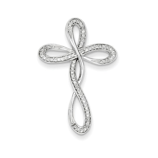 14k white gold real diamond cross pendant xp3370aa