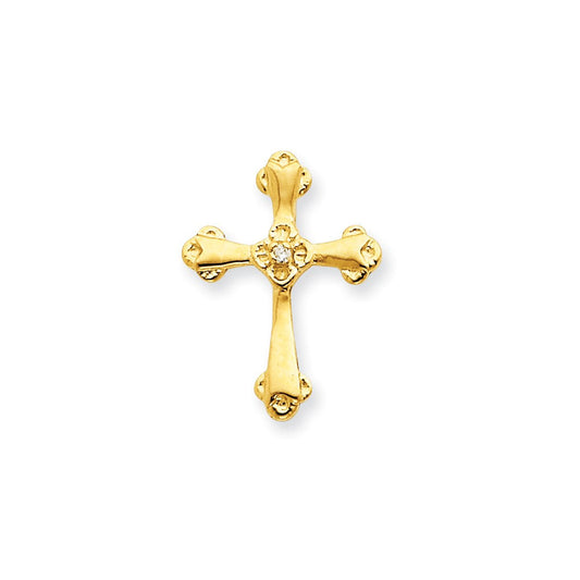14k yellow gold aa real diamond cross pendant xp3401aa