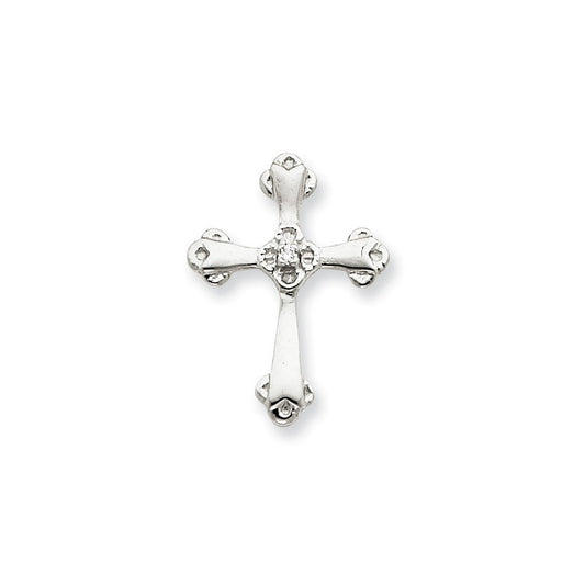 14k white gold aa real diamond cross pendant xp3402aa