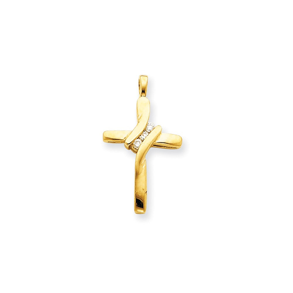 14k AA Diamond Cross Pendant