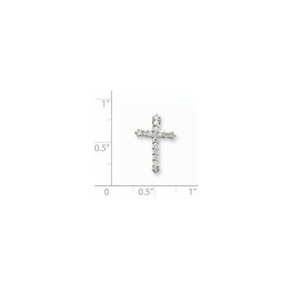 14k White Gold AA Diamond Cross Pendant