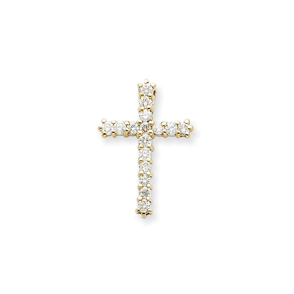 14k rose gold aa real diamond cross pendant xp3412aa