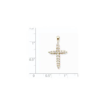 14k White Gold AA Diamond Cross Pendant
