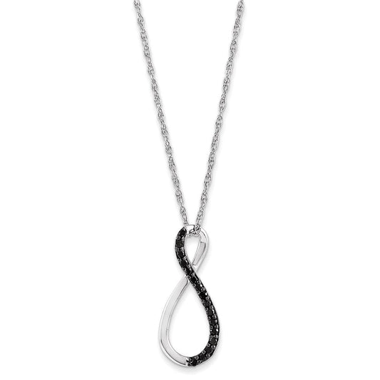 14k white gold black real diamond necklace xp3498aa