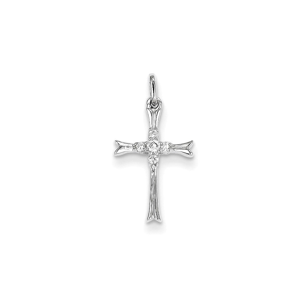 14k white gold real diamond cross pendant xp3653aa