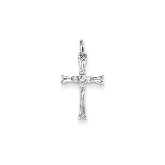 14k white gold real diamond cross pendant xp3653aa