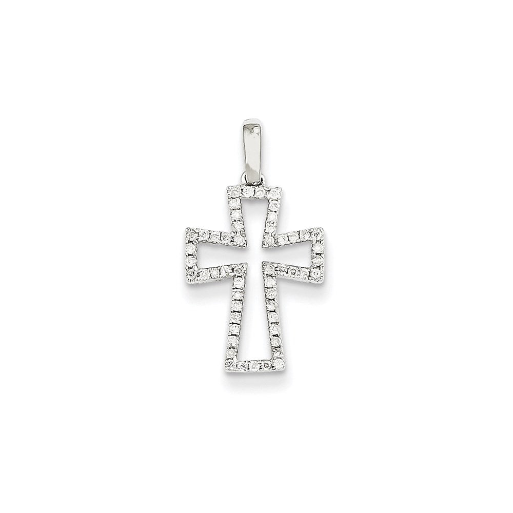 14k white gold real diamond cross pendant xp3680aa