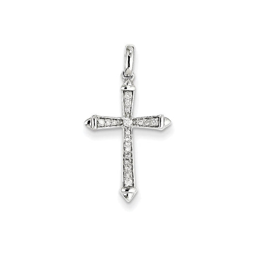 14k white gold real diamond cross pendant xp3691aa