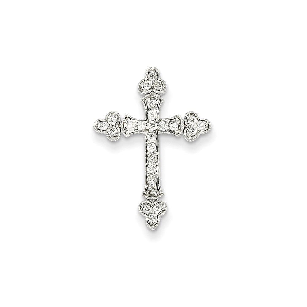 14k white gold real diamond cross pendant xp3692aa