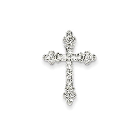 14k white gold real diamond cross pendant xp3692aa