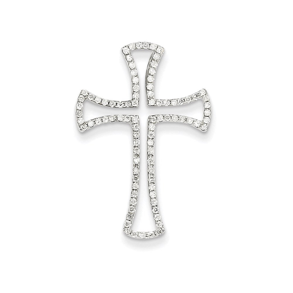 14k white gold real diamond cross pendant xp3704aa