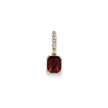 14k yellow gold real diamond and garnet pendant xp3866ga aa