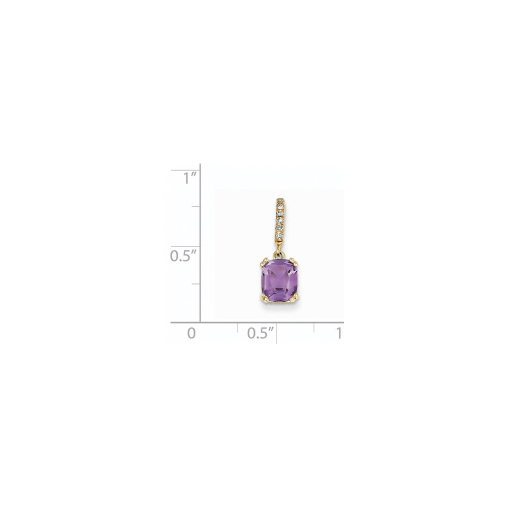 14k Diamond and Amethyst Pendant