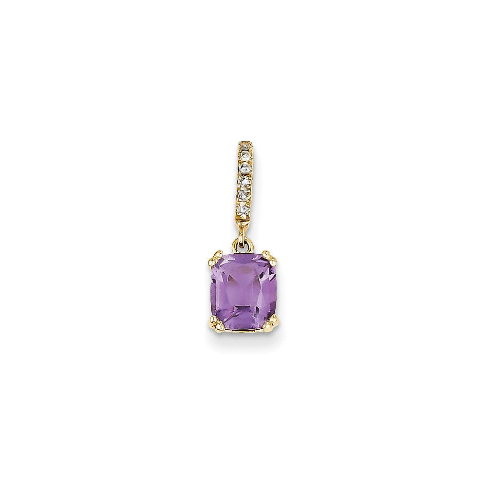 14k Diamond and Amethyst Pendant