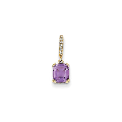 14k Diamond and Amethyst Pendant