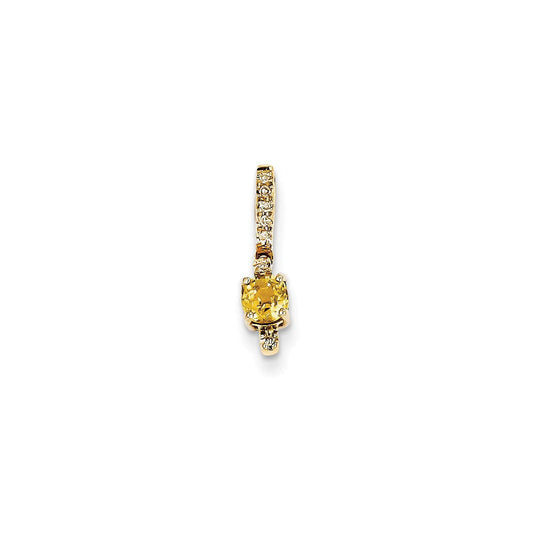14k yellow gold real diamond and yellow sapphire pendant xp3960ys aa