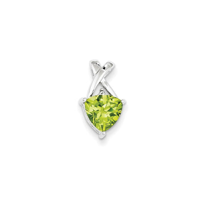 14k white gold peridot and white topaz trillion pendant xp4014pe