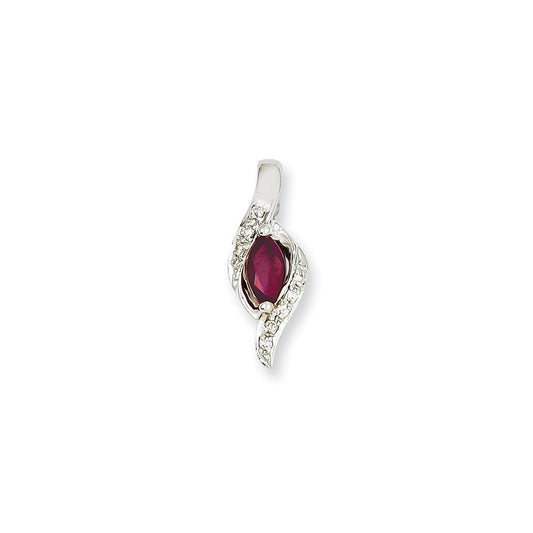 14k white gold real diamond ruby pendant xp4040r aa