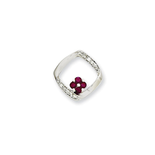 14k white gold real diamond ruby pendant xp4060r aa