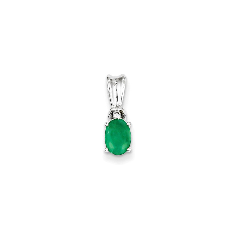 14k white gold real diamond emerald pendant xp4069e aa