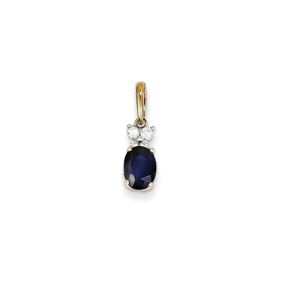 14k two tone gold real diamond sapphire pendant xp4108s aa