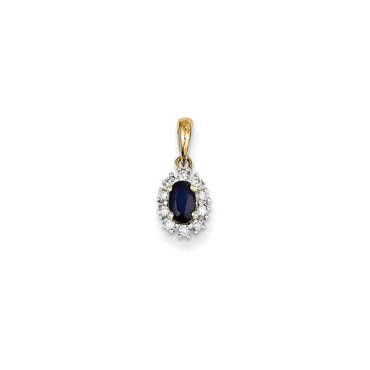 14k yellow gold rhodium real diamond sapphire pendant xp4110s aa