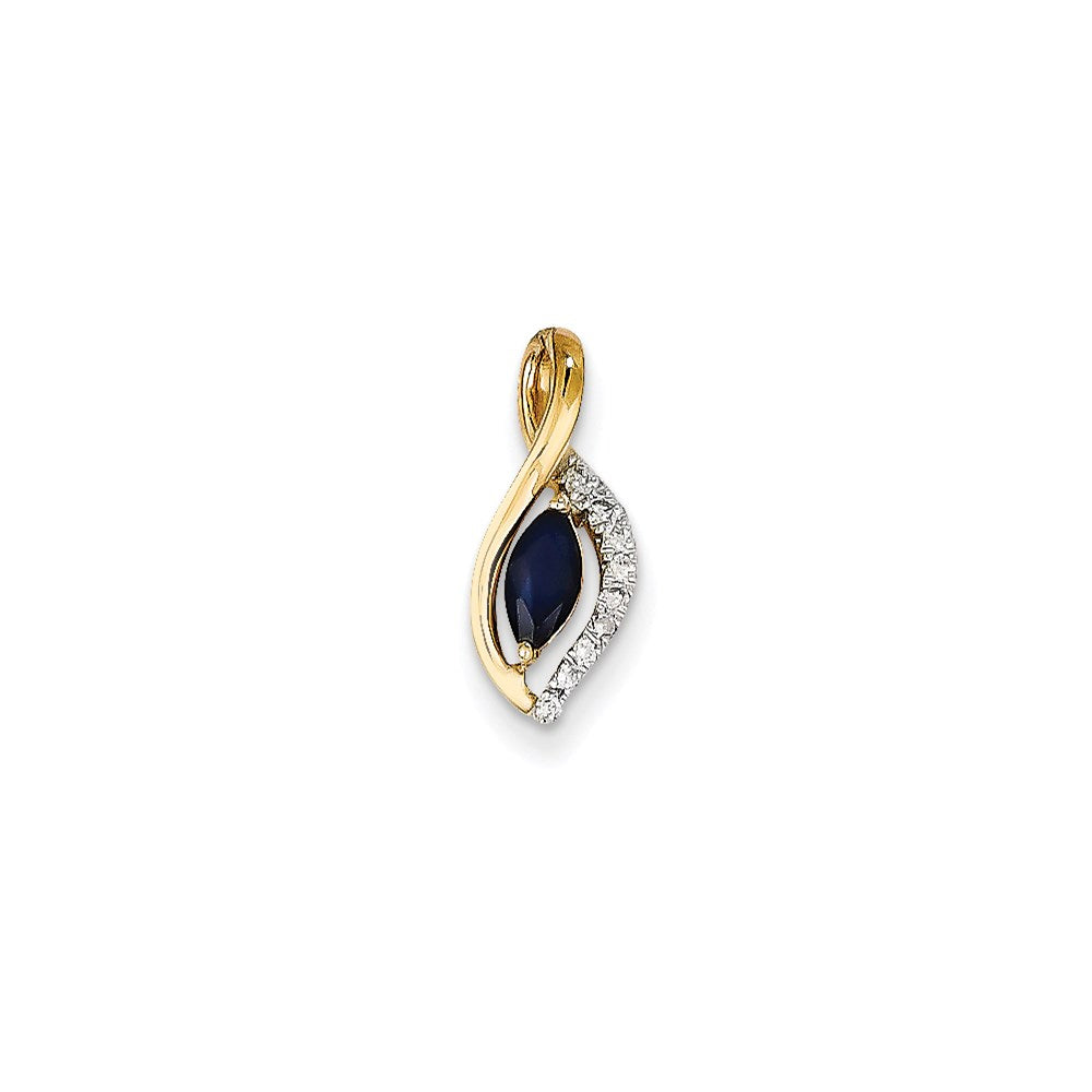 14k yellow gold real diamond sapphire pendant xp4112s aa