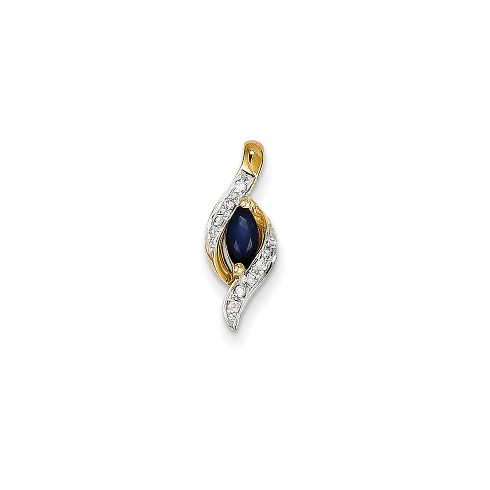 14k yellow gold real diamond sapphire pendant xp4114s aa