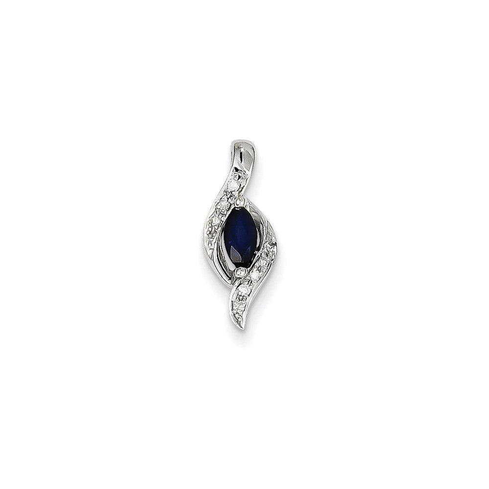 14k white gold real diamond sapphire pendant xp4115s aa
