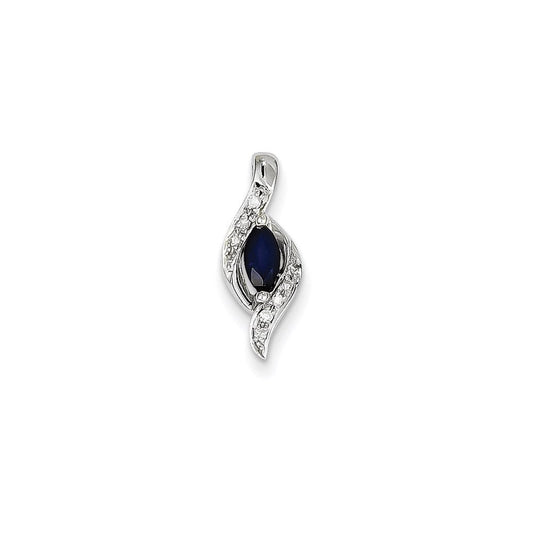 14k white gold real diamond sapphire pendant xp4115s aa