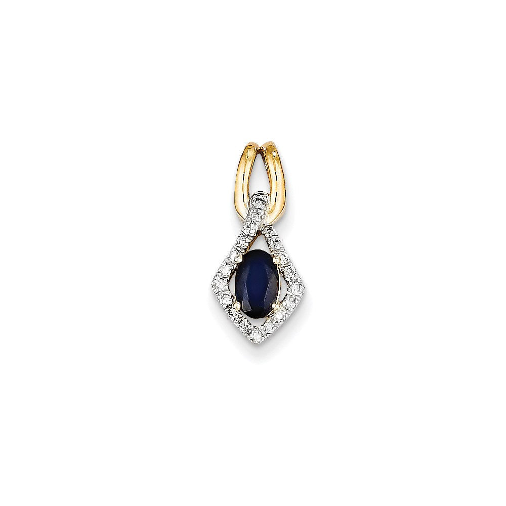 14k yellow gold real diamond sapphire pendant xp4120s aa