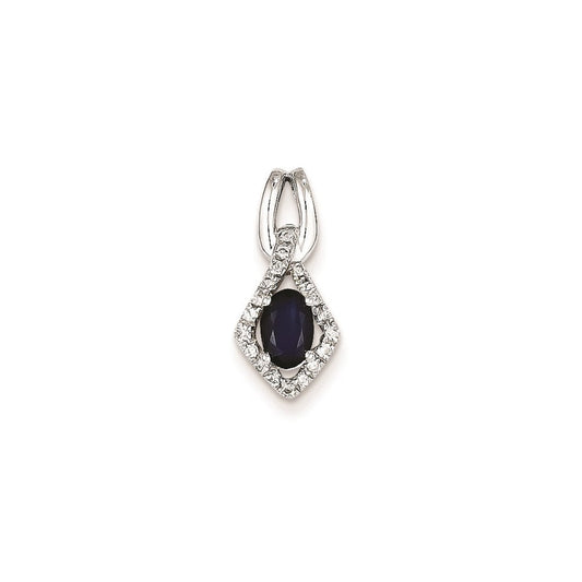 14k white gold real diamond sapphire pendant xp4121s aa