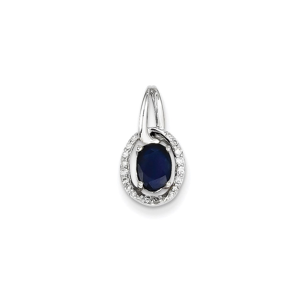 14k white gold real diamond sapphire pendant xp4124s aa