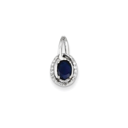 14k white gold real diamond sapphire pendant xp4124s aa