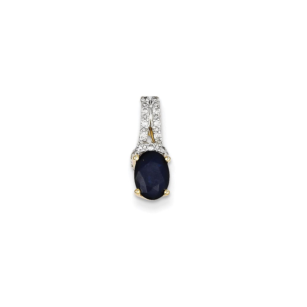14k yellow gold real diamond sapphire pendant xp4131s aa